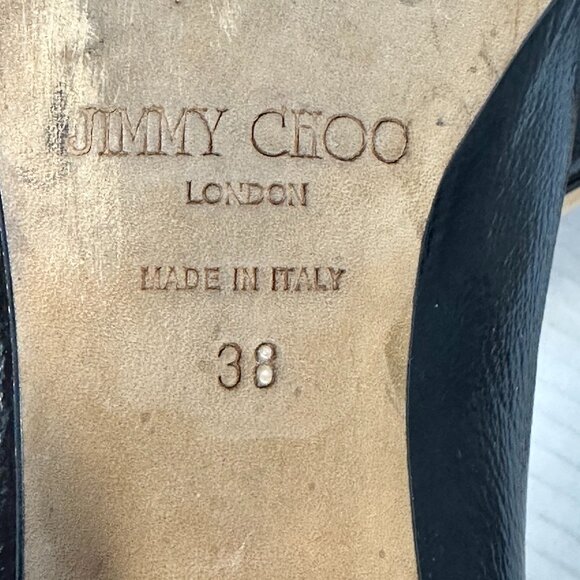 WOMEN'S BLACK JIMMY CHOO HEELS SIZE 7-1/2 - Picture 9 of 16